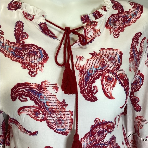 Plus Size, Cato Red and White Patterned Blouse, 3X - Picture 6 of 10